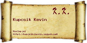 Kupcsik Kevin névjegykártya